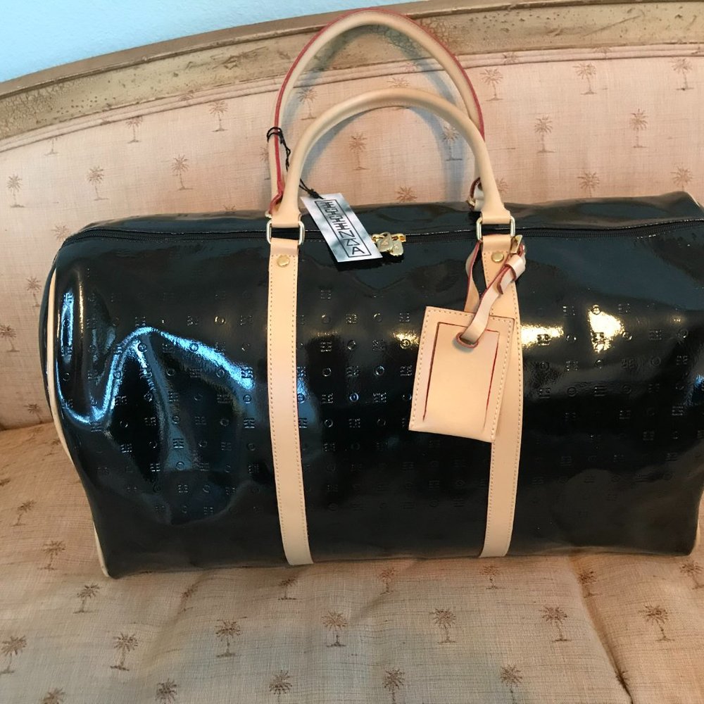 ARCADIA  ESSENZA PATENT LEATHER LARGE TOTE